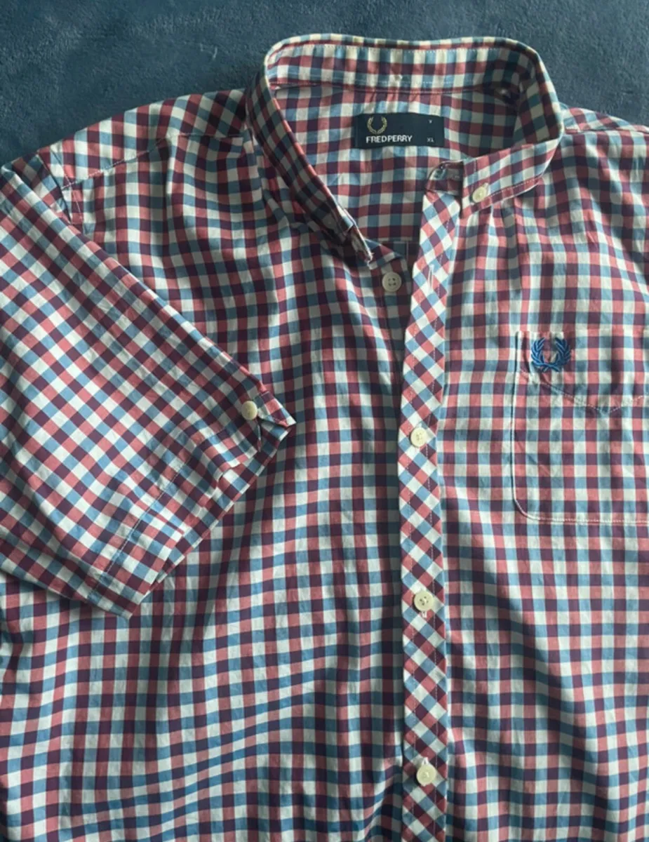 Fred Perry XL check shirt sleeve shirt - Image 3