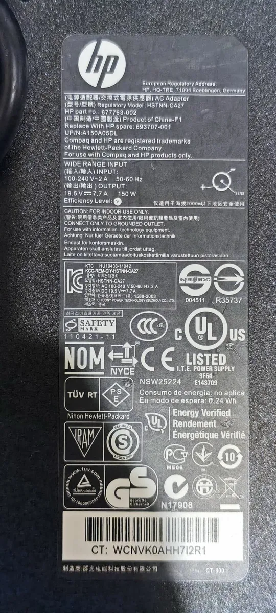 HP 150W 19.5V 7.7A Adapter Charger Power Supply - Image 2
