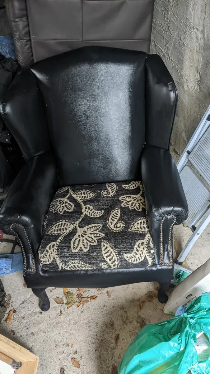 Queen Ann chair and  stool - Image 1