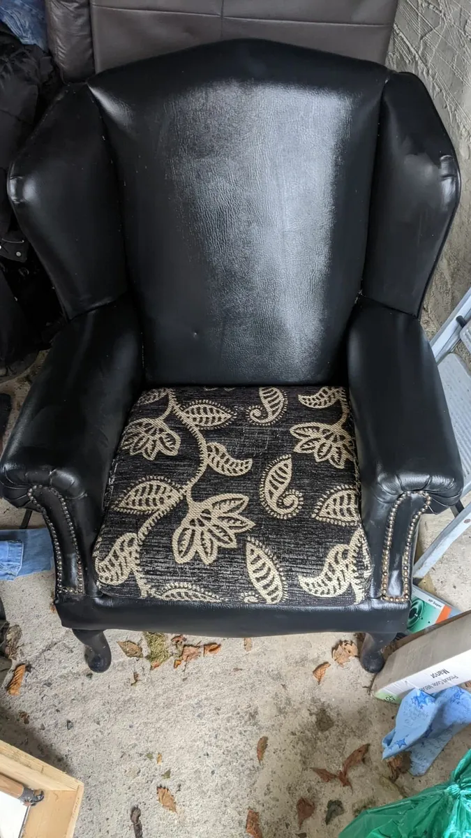 Queen Ann chair and  stool - Image 2