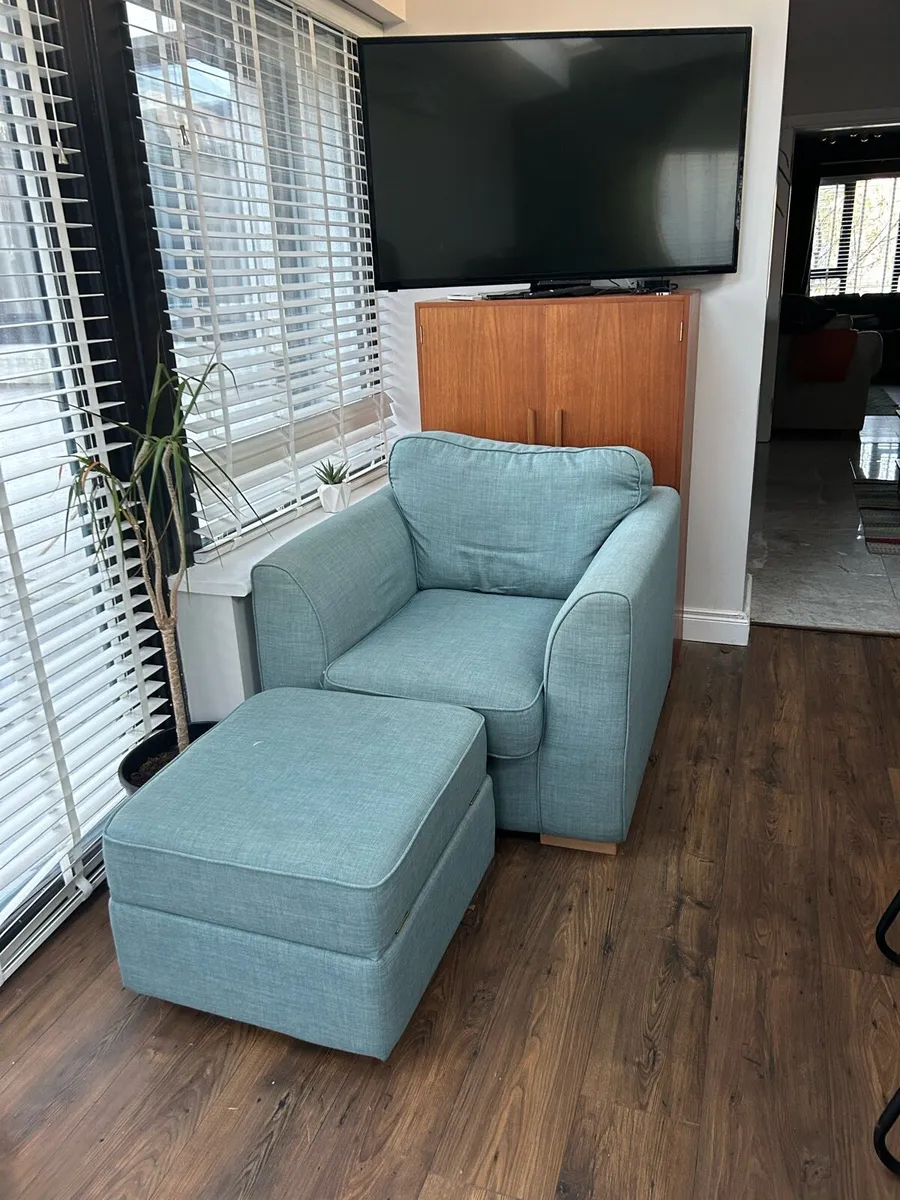 Cosy Armchair With Ottoman Footstool
