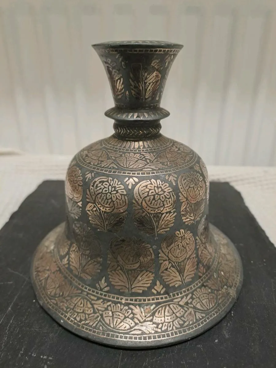 Indian Bidriware Style candle holder - Image 1