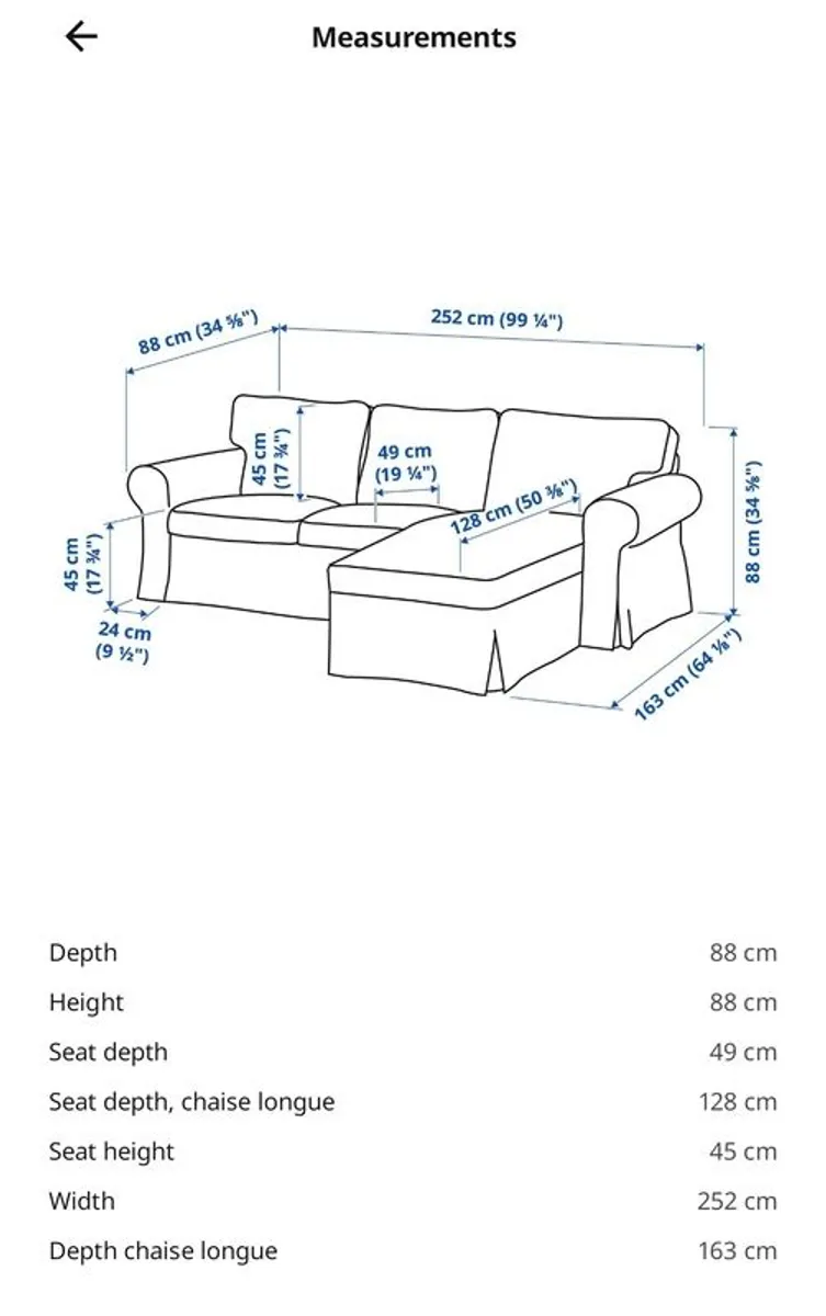 PRICE DROP Ikea Ektorp 3 seater sofa with chaise longue and footstool - Image 2