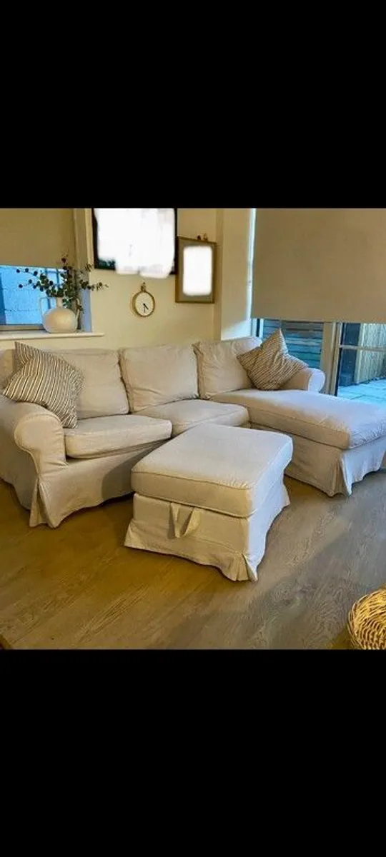 PRICE DROP Ikea Ektorp 3 seater sofa with chaise longue and footstool - Image 3