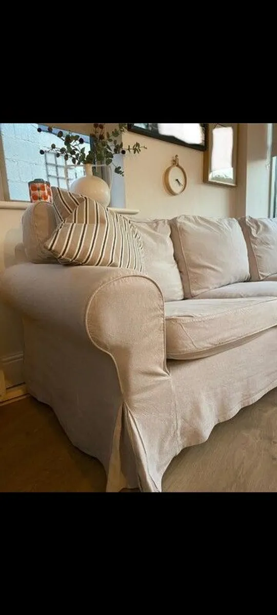 PRICE DROP Ikea Ektorp 3 seater sofa with chaise longue and footstool - Image 4