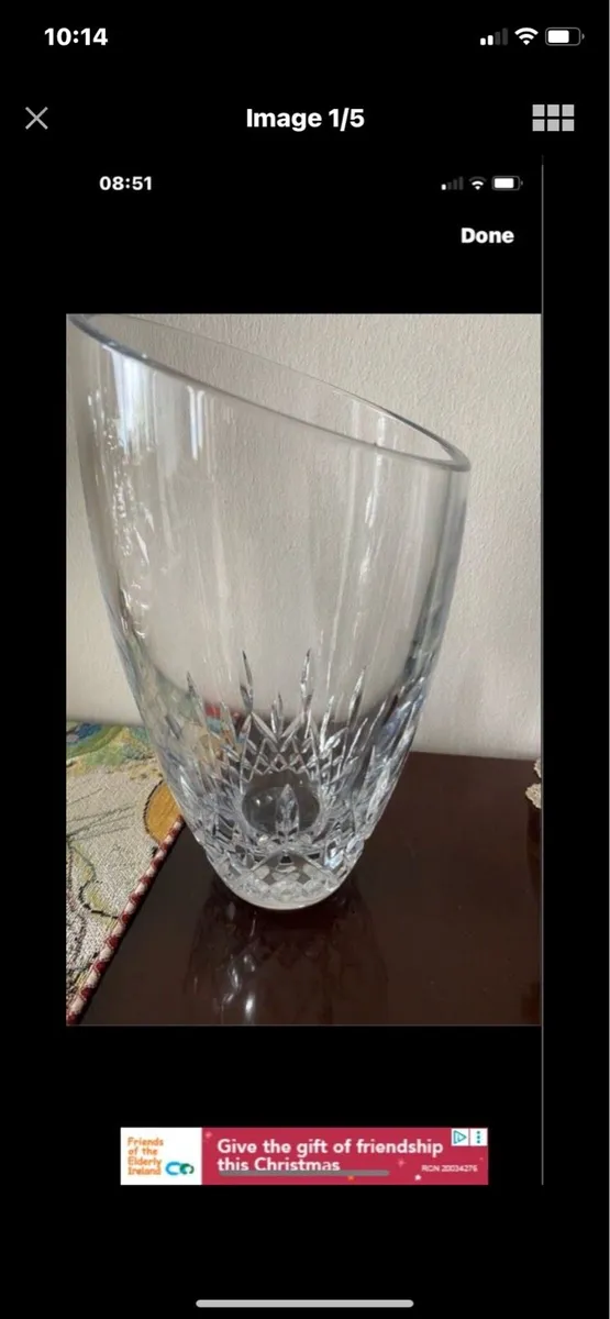 Large Waterford Crystal Angular vase - Image 1