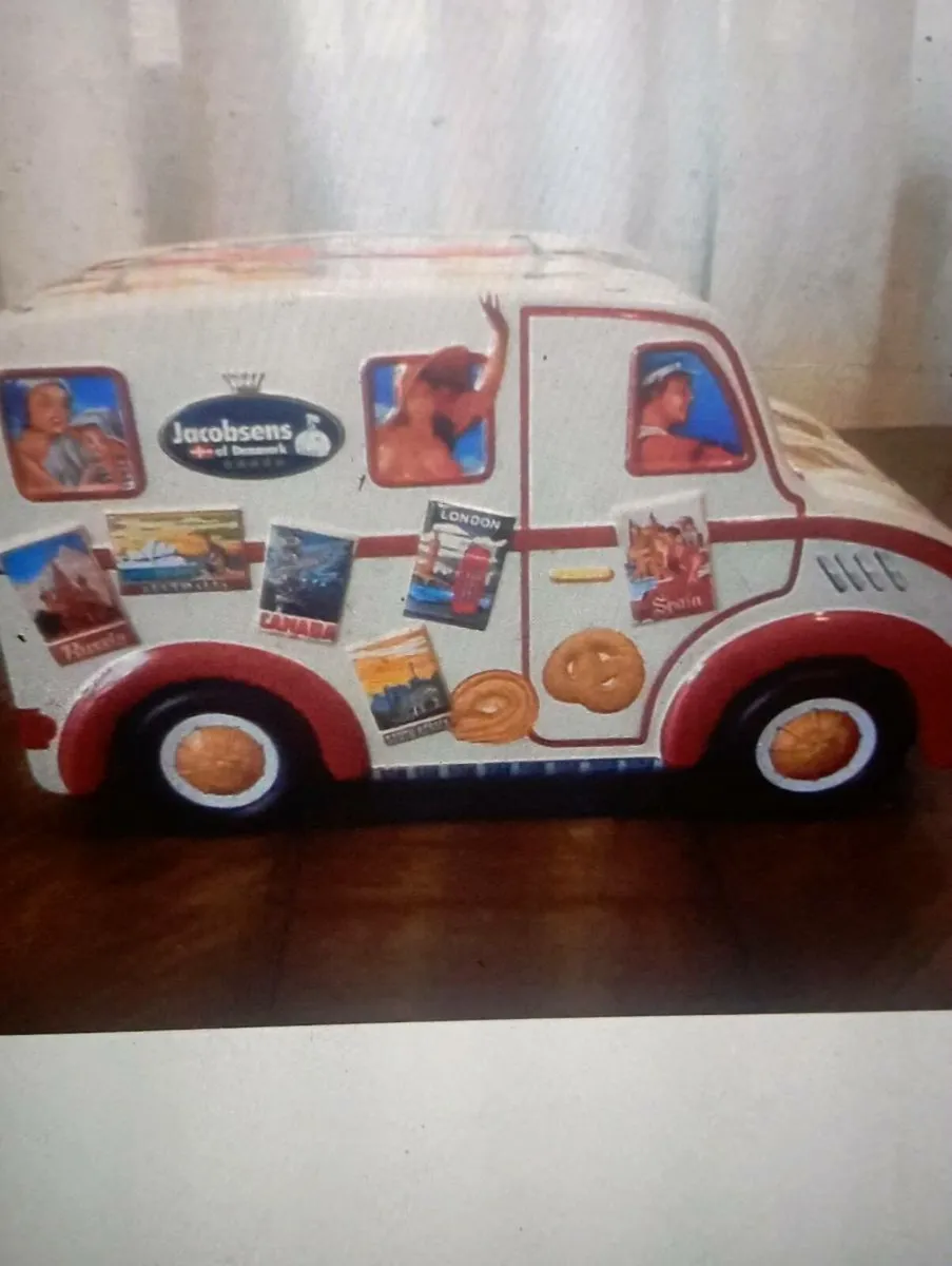 JACOBSENS OF  DENMARK TRUCK SHAPED  COOKIE TIN - Image 1