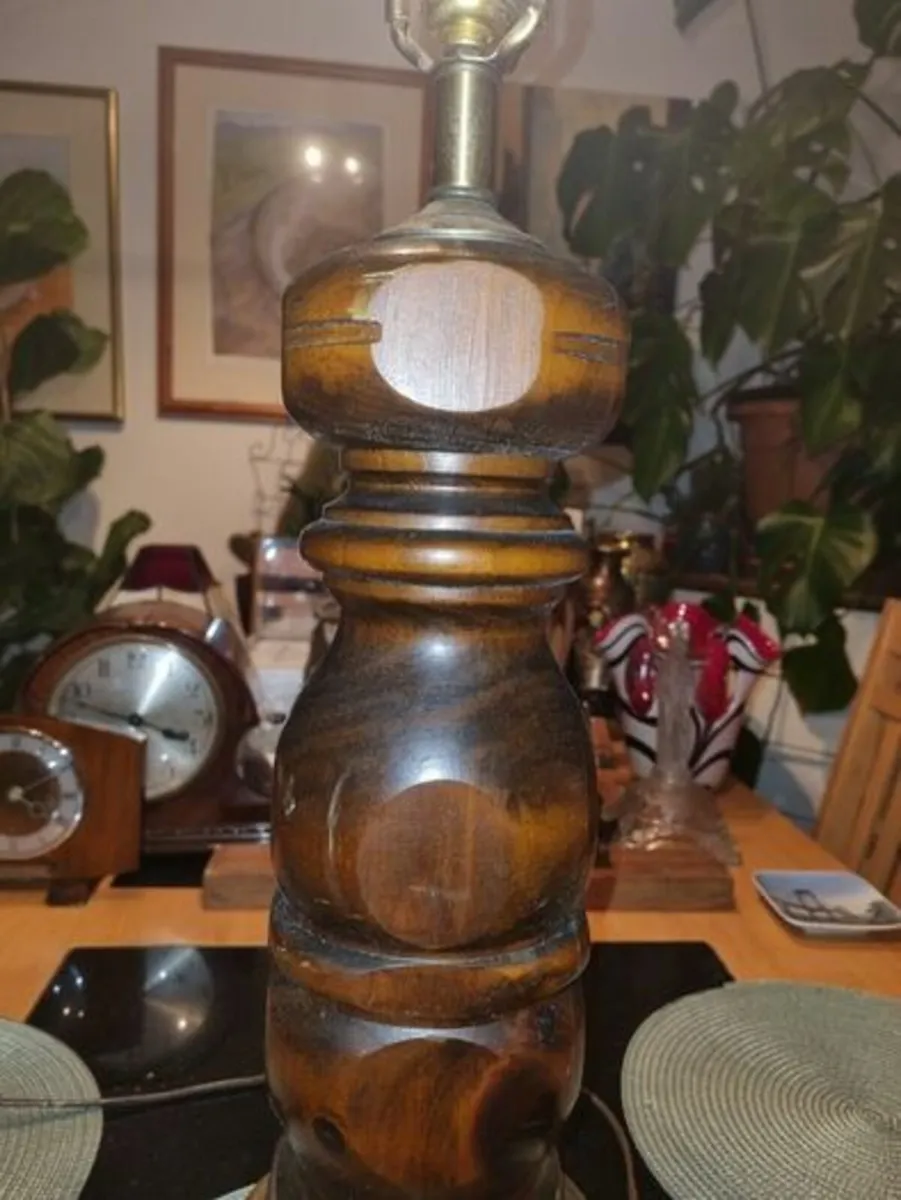 Large wooden American lamp - UL. - Image 3
