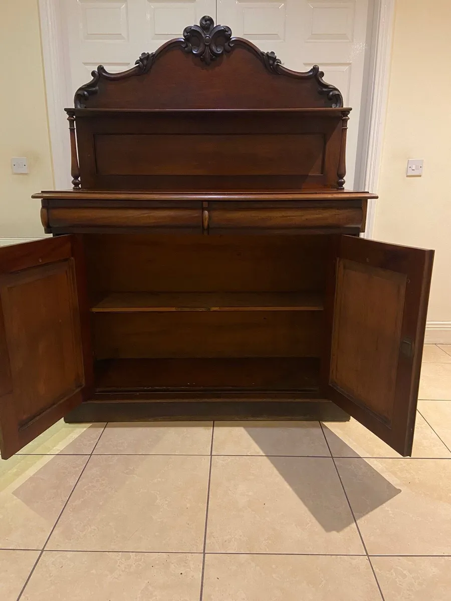 Victorian carved back chiffonier sideboard - Image 2