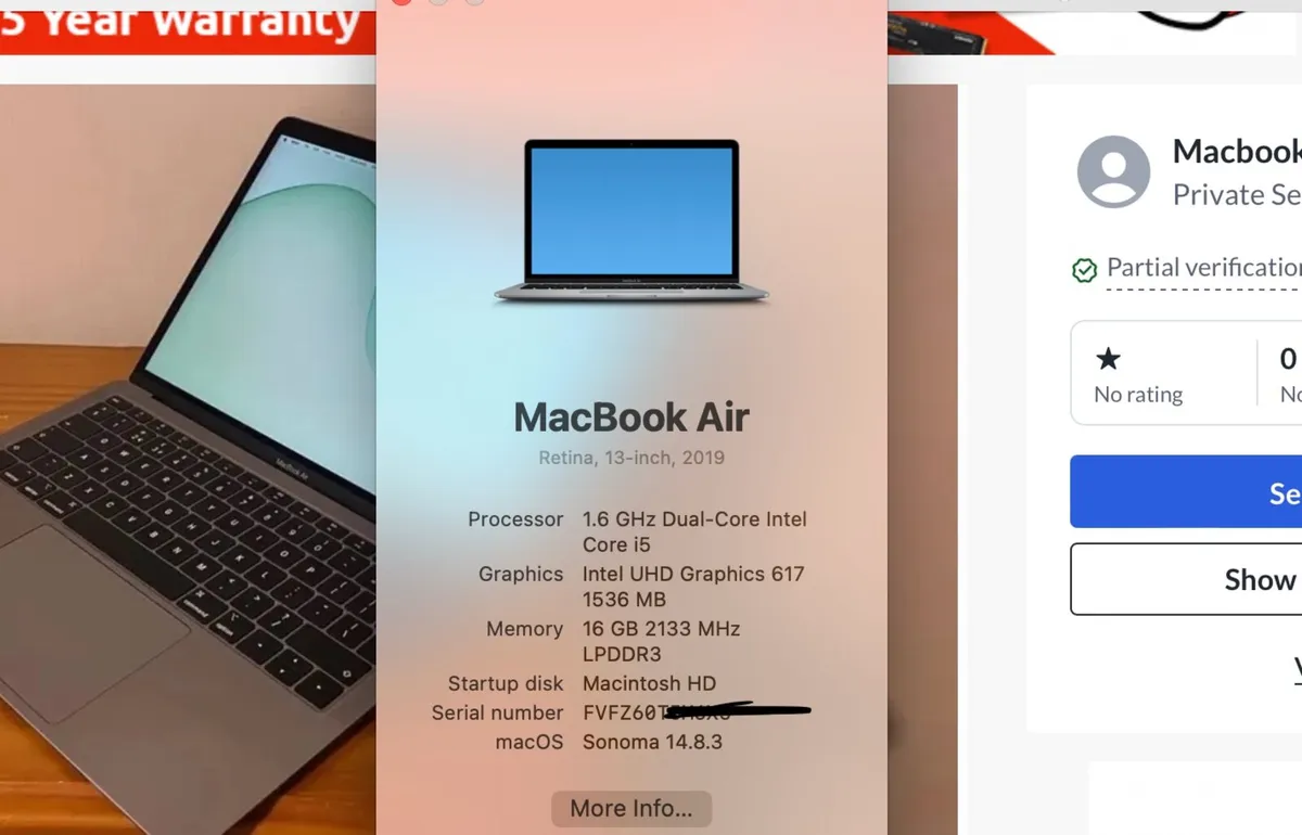 2019 MacBook Air 13" 500GB - Image 2