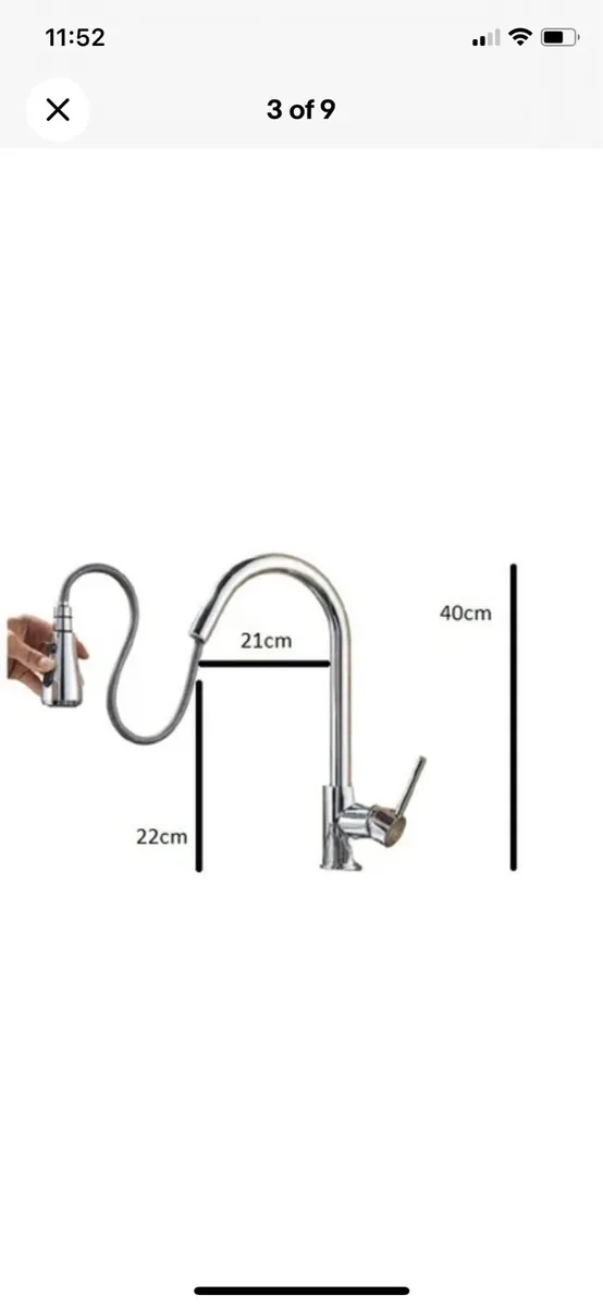 Kitchen mixer tap pull out dual spray spout - Image 1
