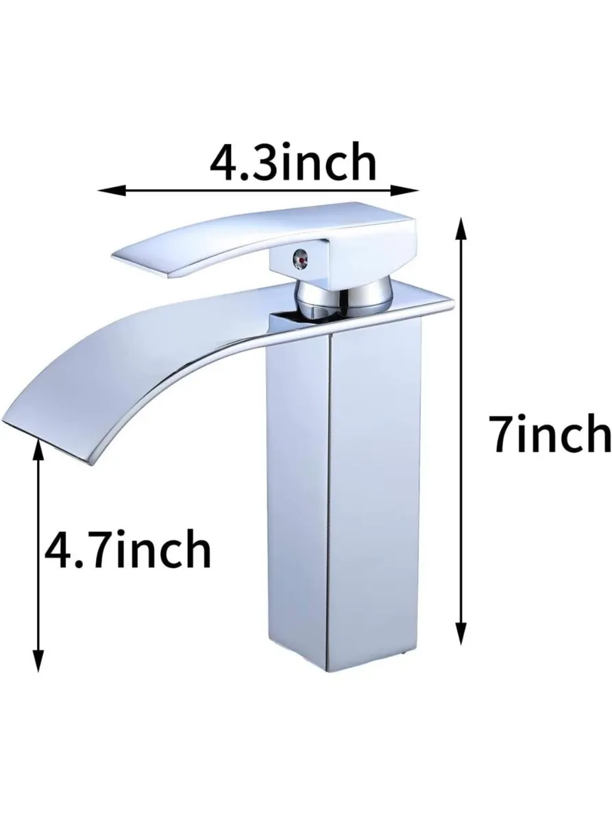 Waterfall bathroom tap chrome - Image 3