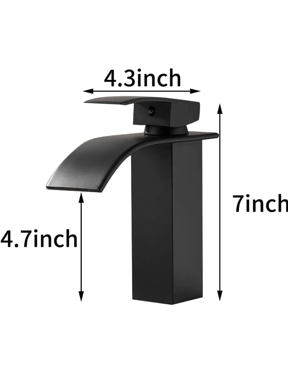 Waterfall bathroom tap black - Image 2