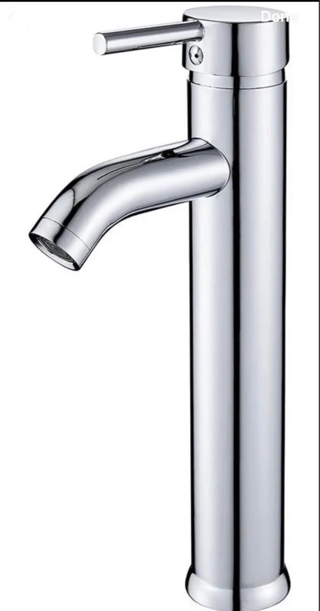 Tall tap bathroom counter top chrome - Image 1
