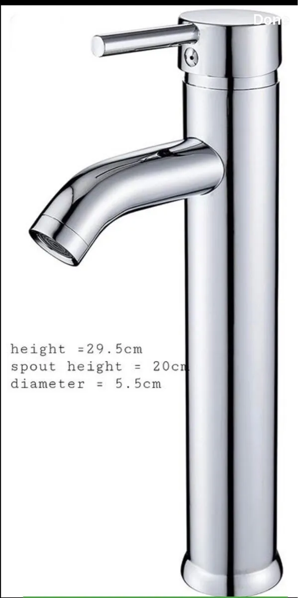 Tall tap bathroom counter top chrome - Image 2