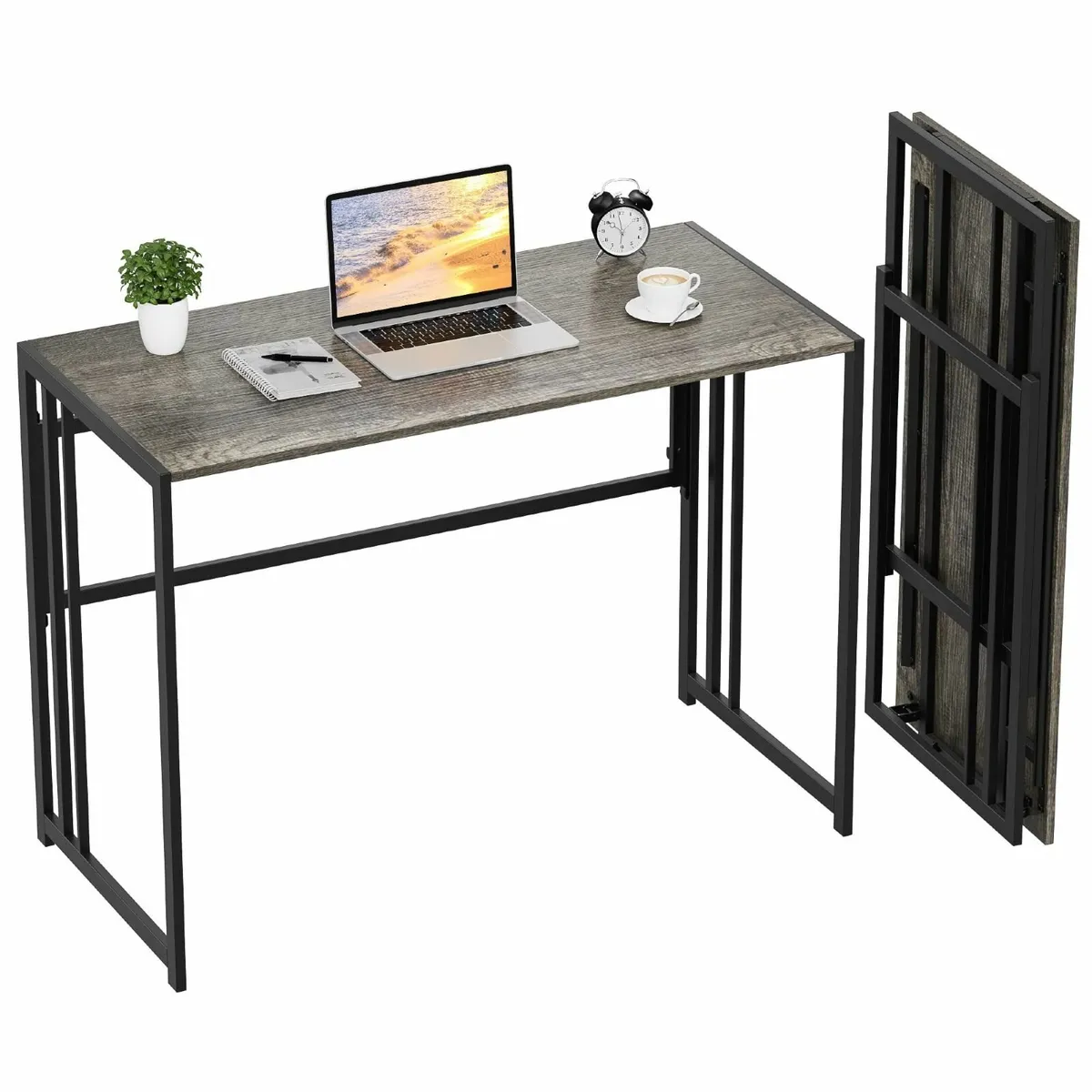 Folding Computer Desk for Home Office No-Assembly - Image 1