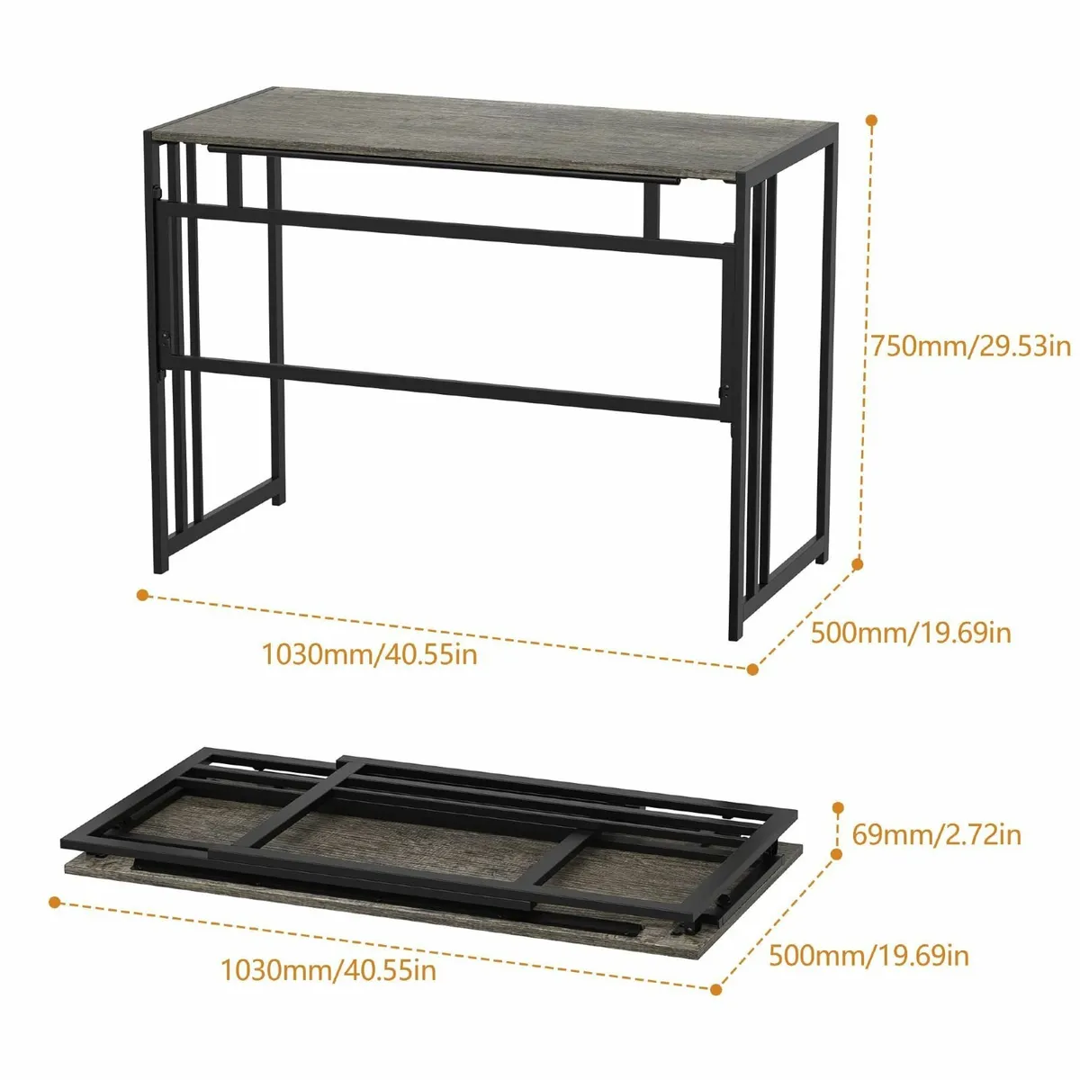 Folding Computer Desk for Home Office No-Assembly - Image 3