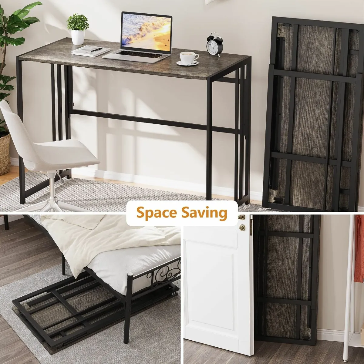 Folding Computer Desk for Home Office No-Assembly - Image 4