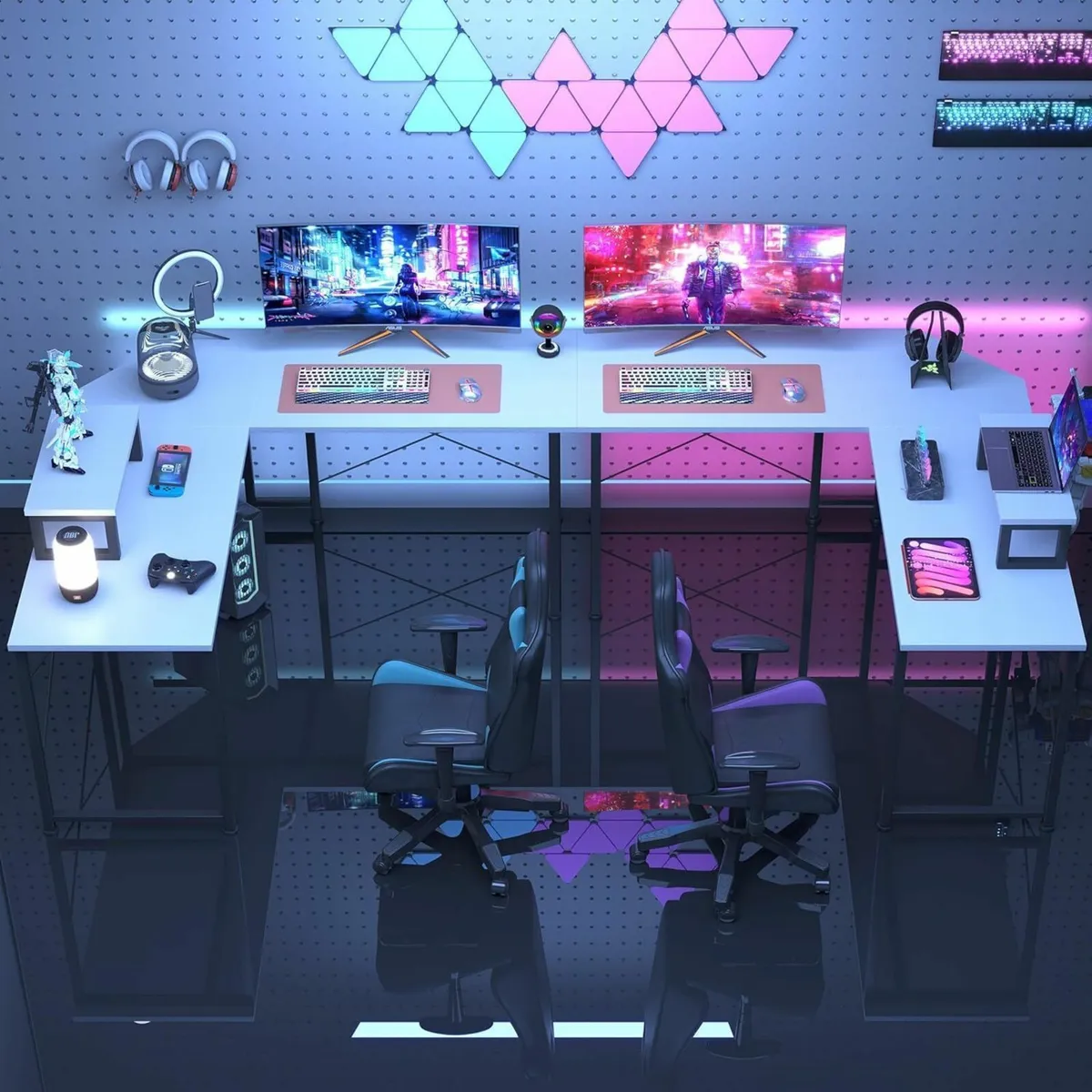 Corner Desk 50 L Shaped Gaming with Removable - Image 4