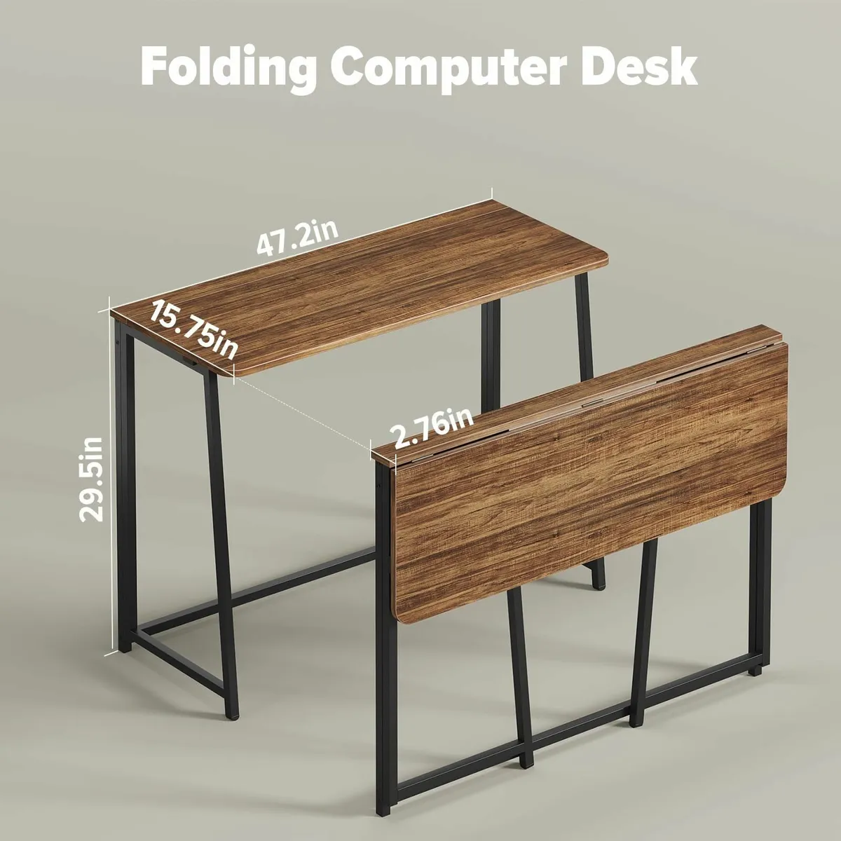 Folding Desk Small Writing Space-Saving Foldable - Image 2