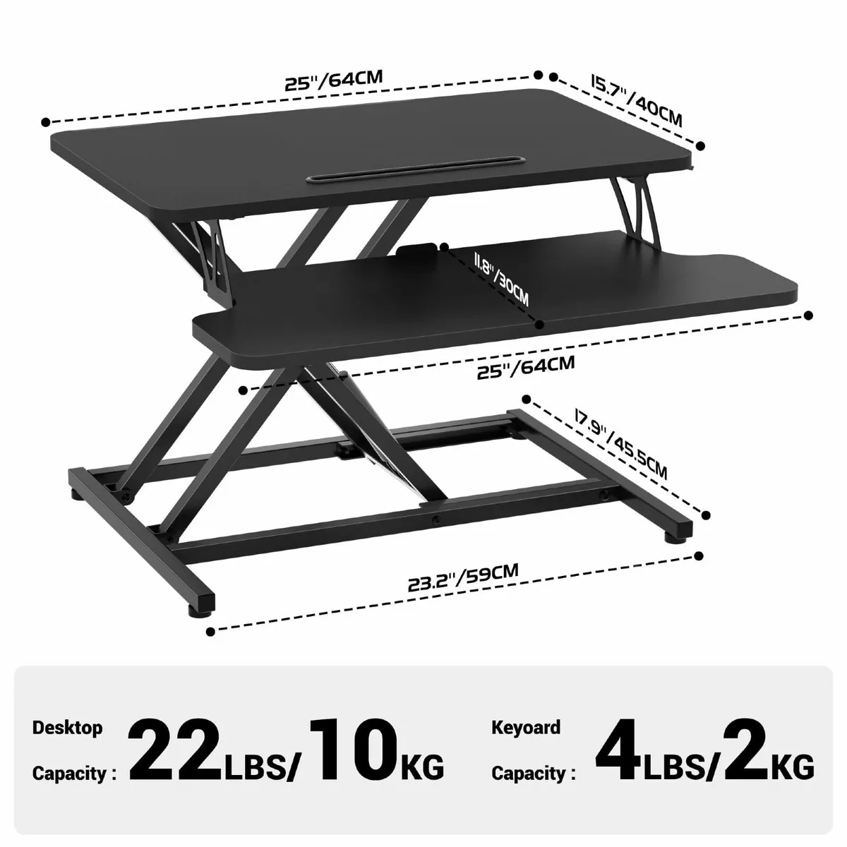 Standing Desk Converter 26/64cm Wide Height - Image 3