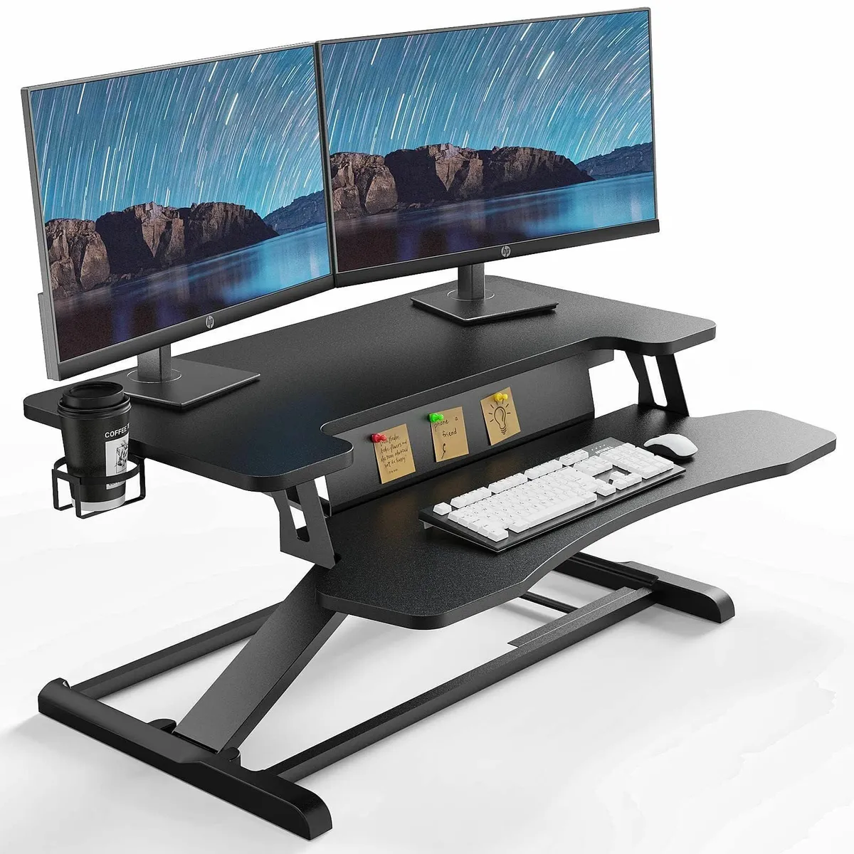 Standing Desk Converter 37'' Dual Tiered Sit-Stand - Image 1