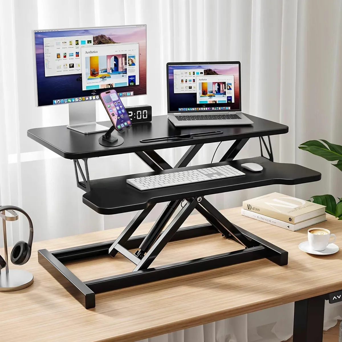 Standing Desk Converter 32 Height Adjustable Sit - Image 2