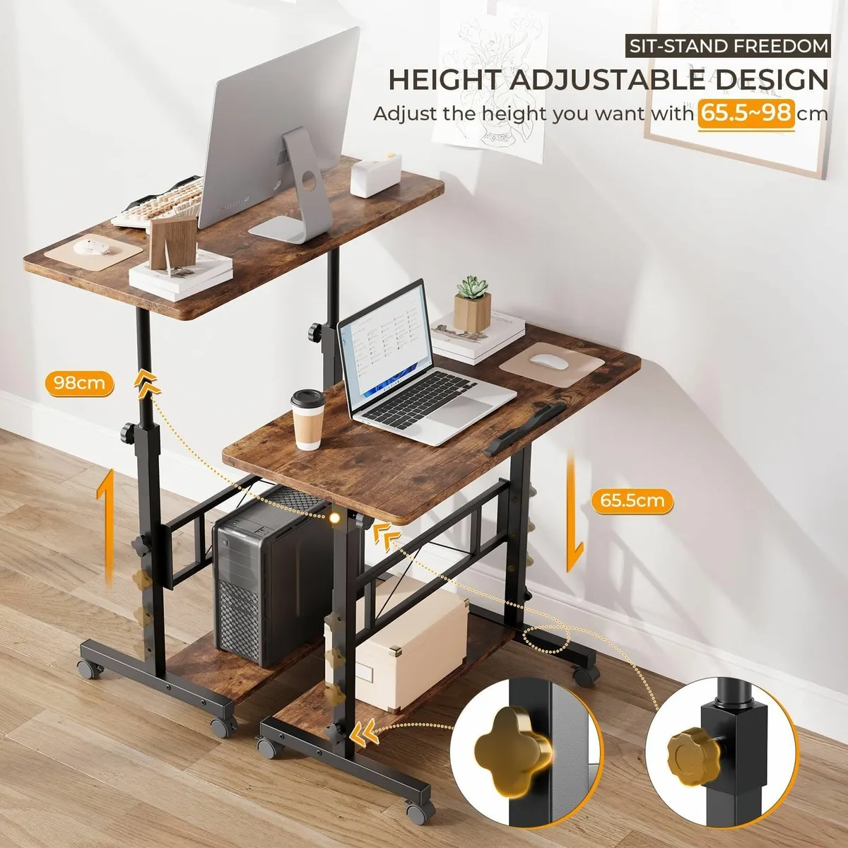 Height Adjustable Standing Desk Tiltable Top - Image 4