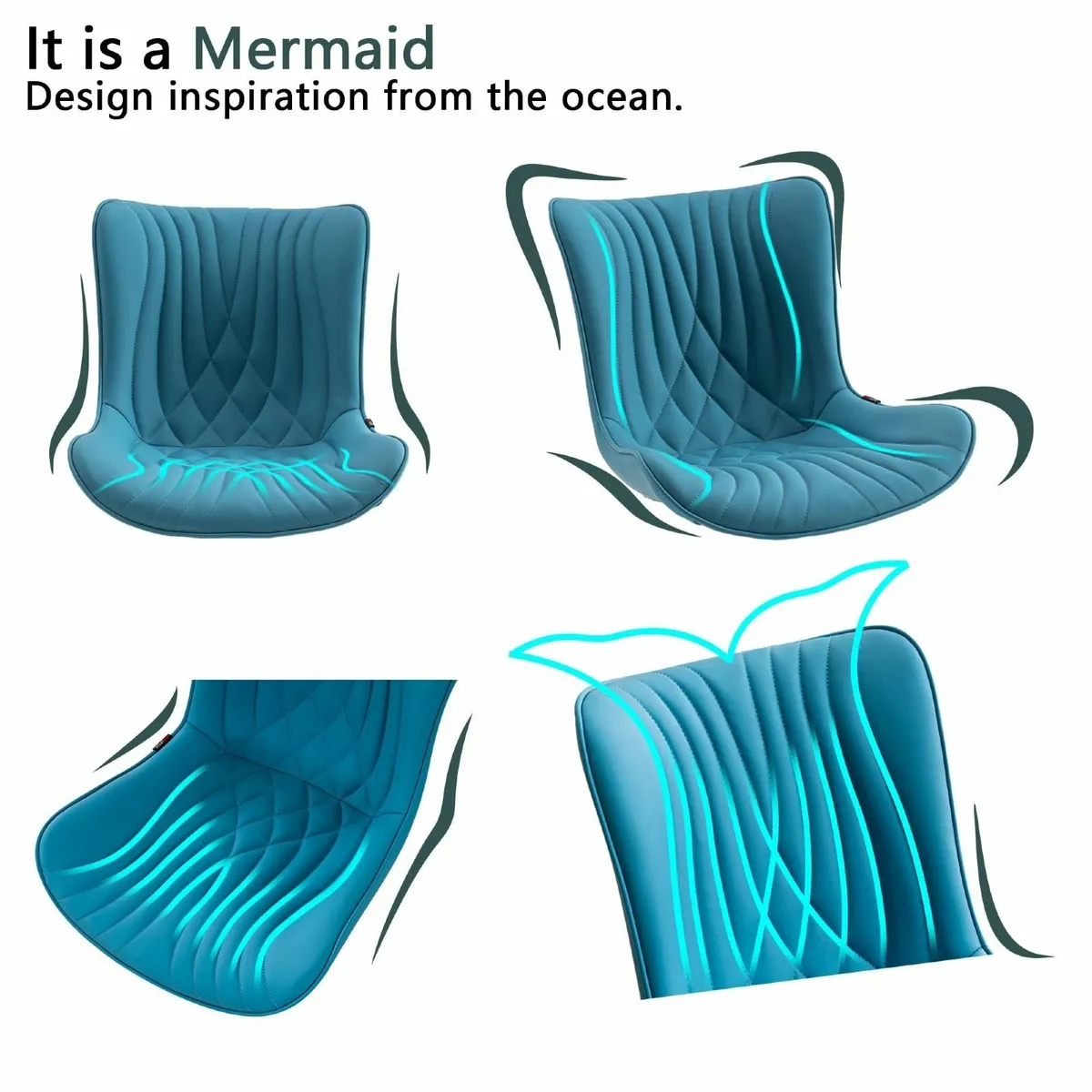 Adjustable Office Chair Leather Computer Desk - Image 3