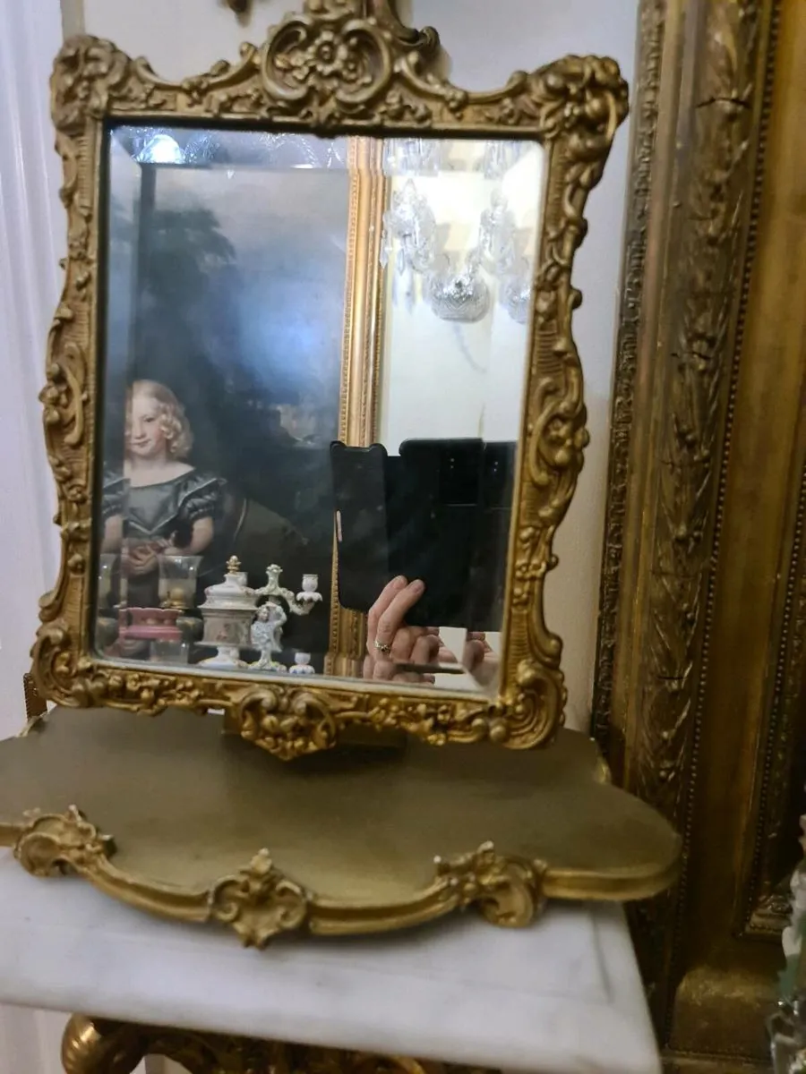 Antique victorian dressing table mirror POSTAGE AV - Image 2