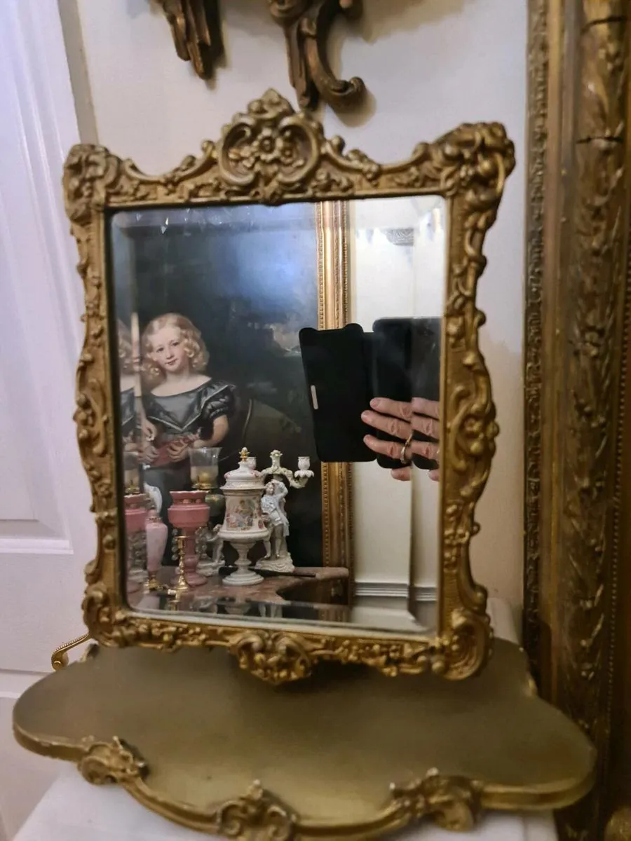 Antique victorian dressing table mirror POSTAGE AV - Image 3