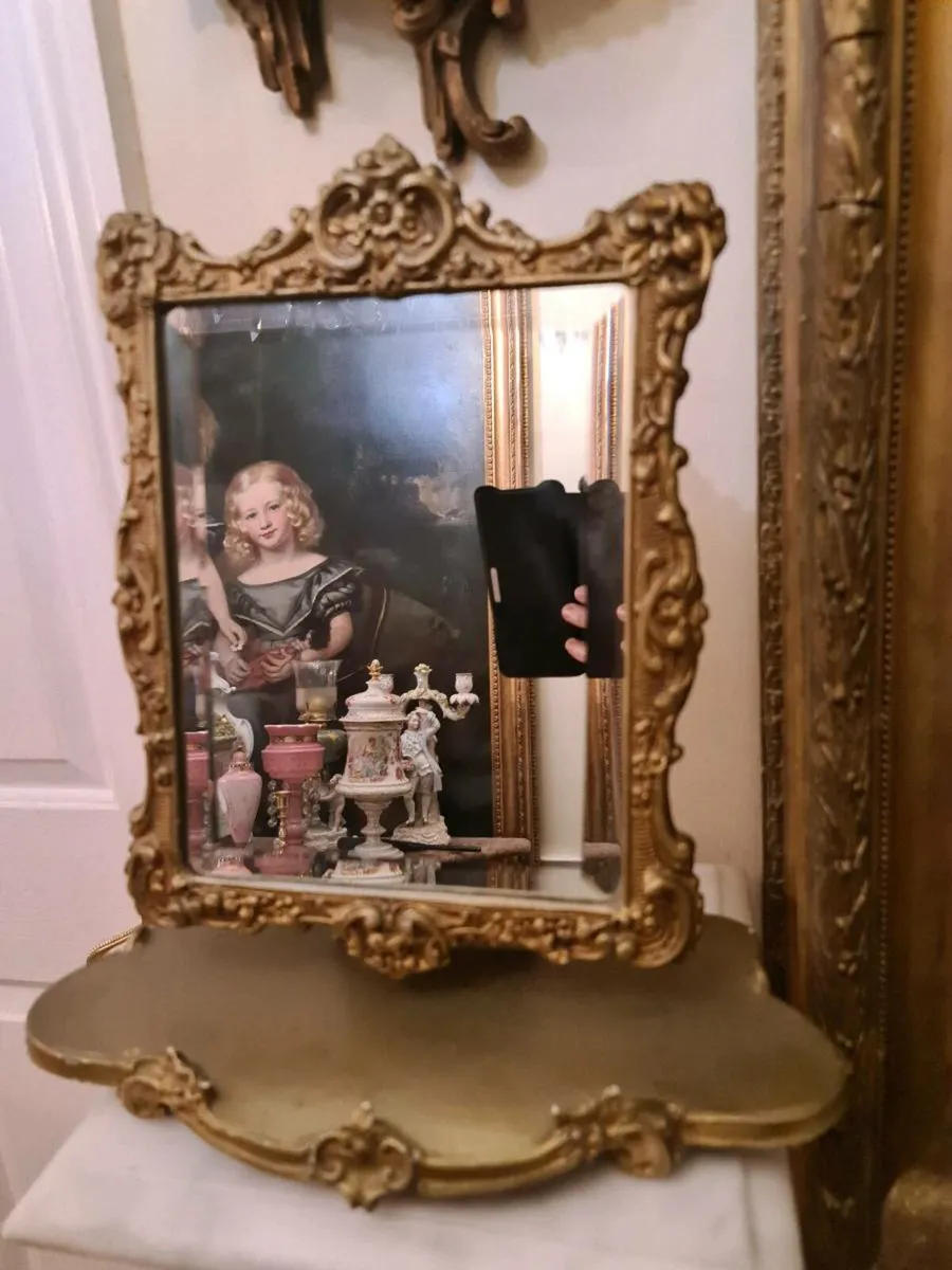 Antique victorian dressing table mirror POSTAGE AV - Image 4