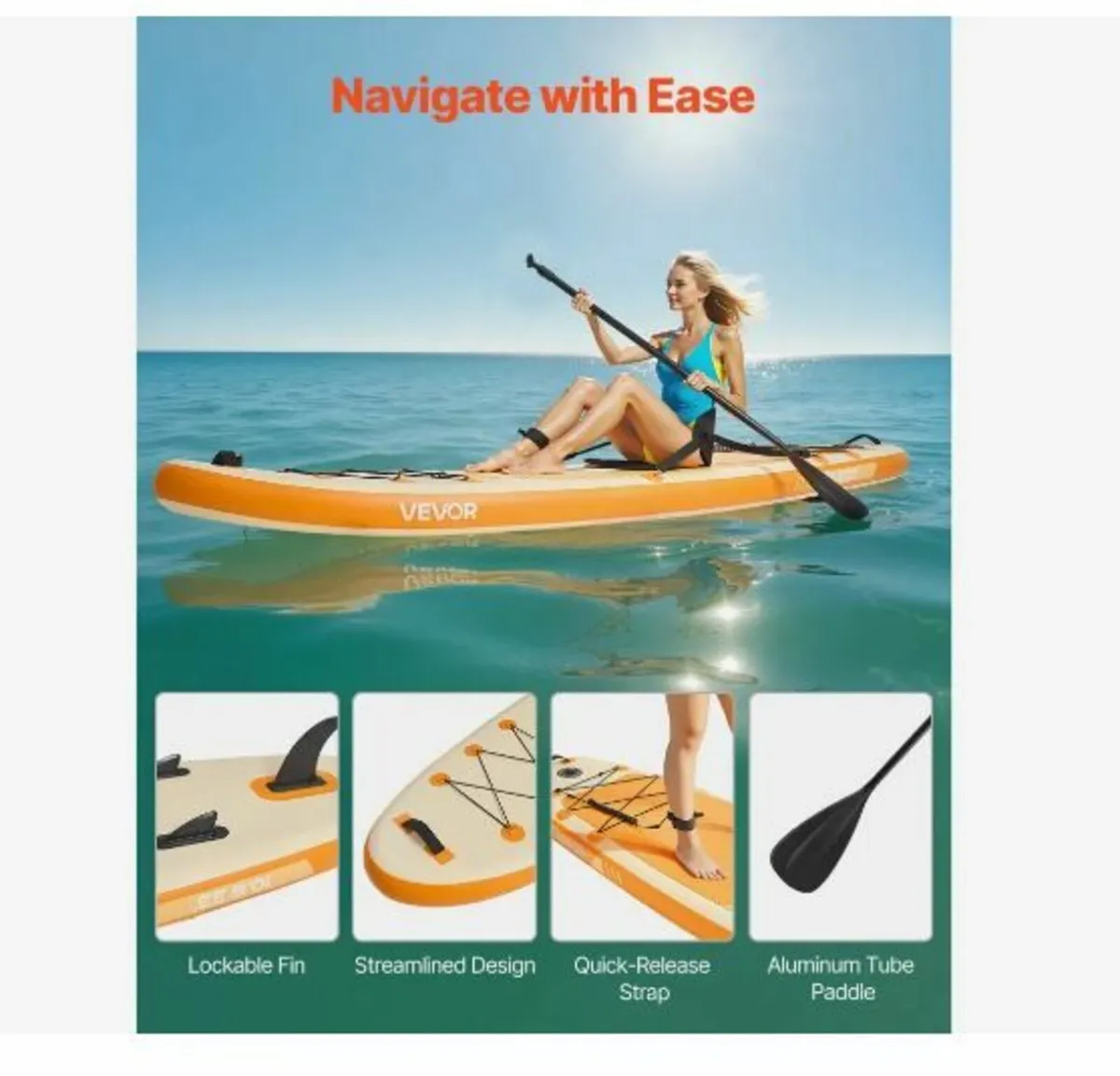 Inflatable Paddle Board with Seat - Image 4