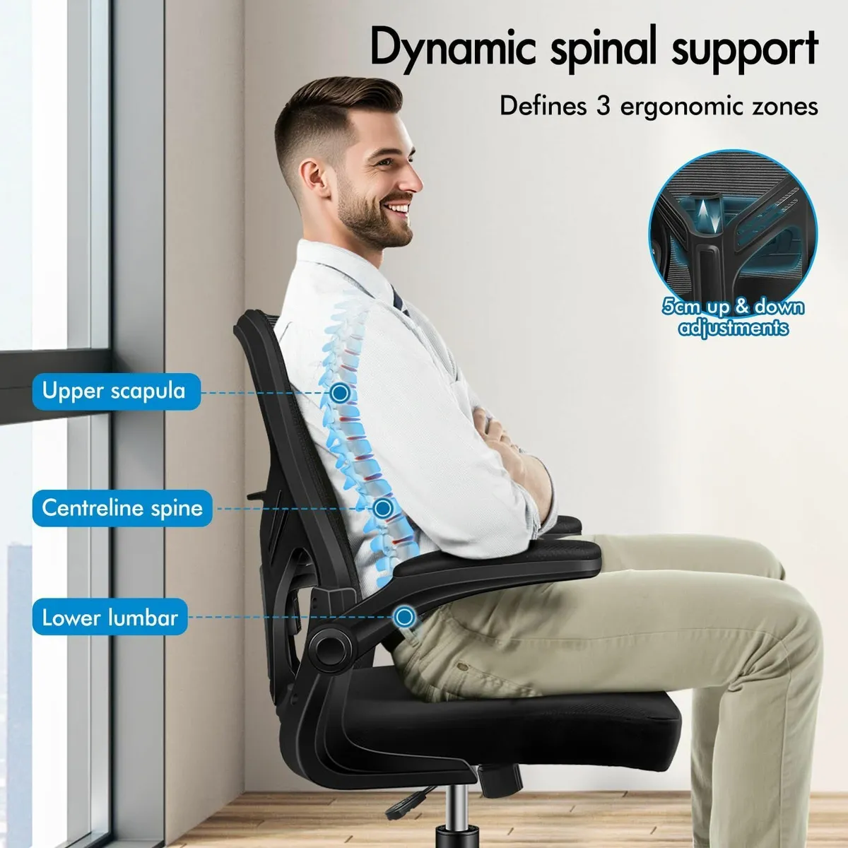 Mesh Office Chair with Adjustable Lumbar Support - Image 3