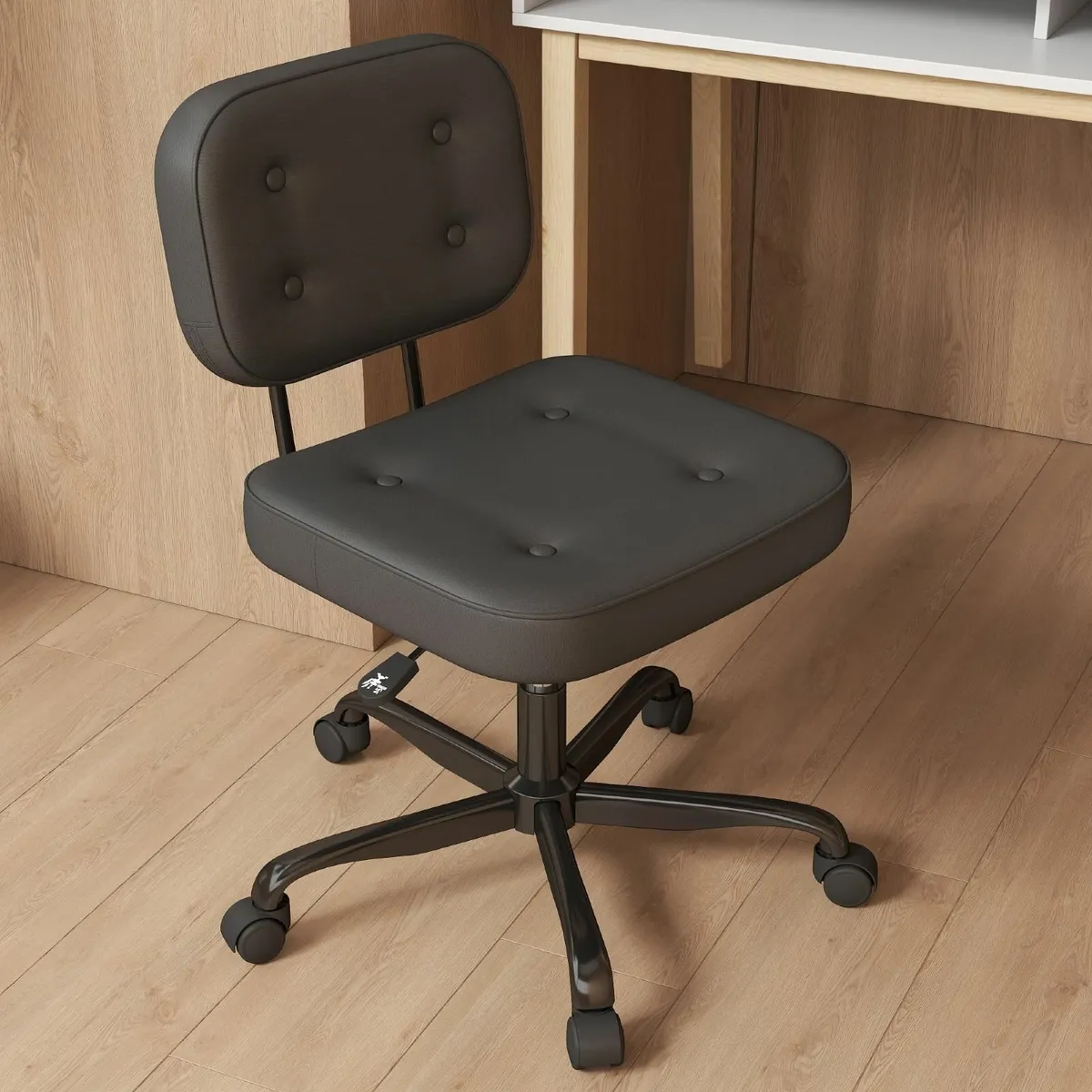 Armless Desk Chair for Home Office Compact Swivel - Image 1