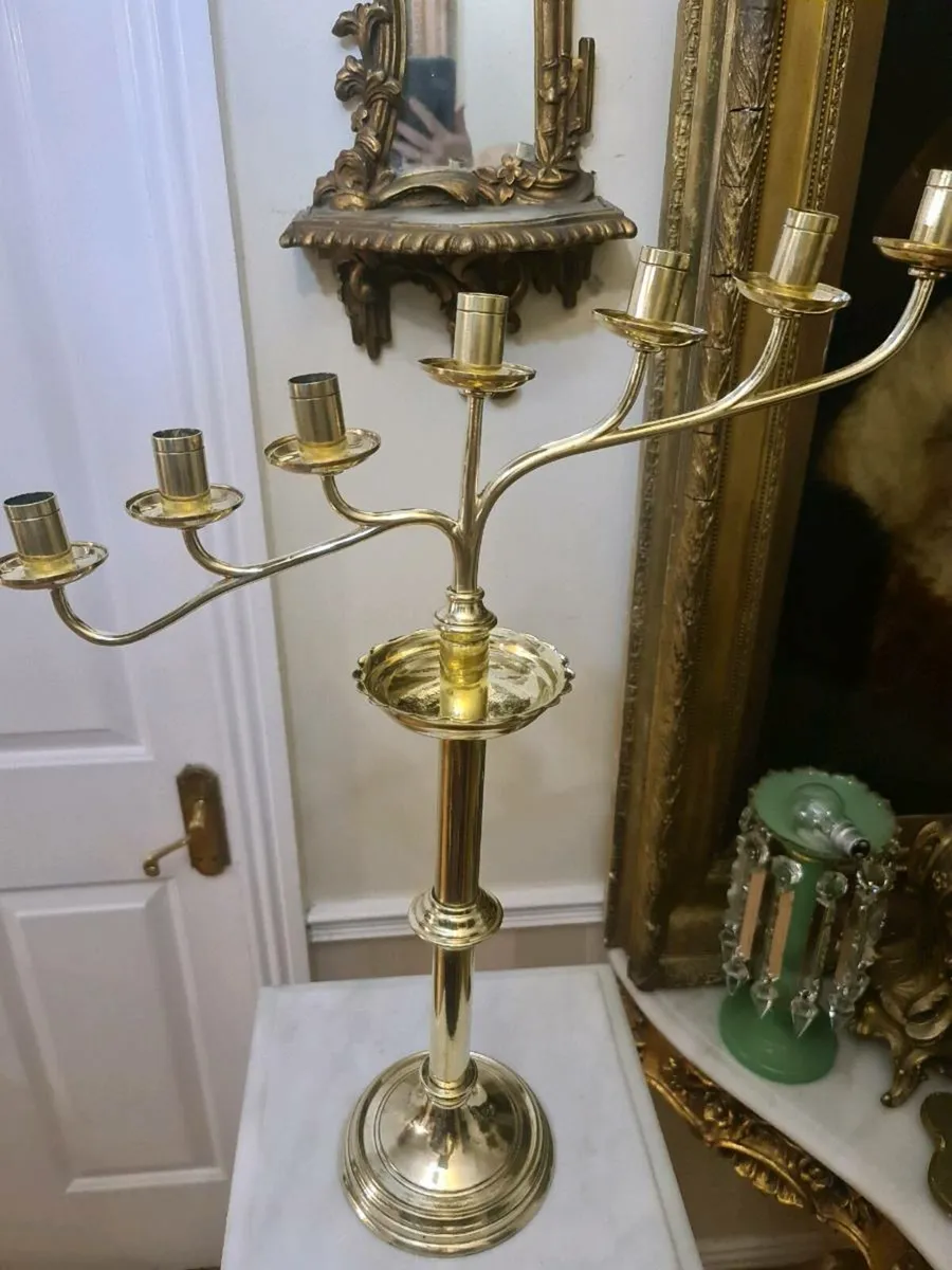 Antique Ecclesiastical Church candelabra POSTAGE A - Image 1