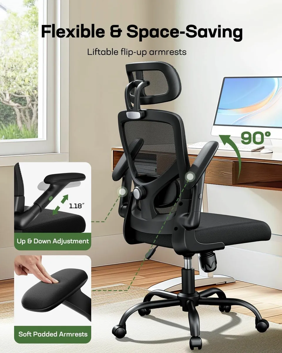 Ergonomic Mesh Office Chair High Back Desk - Image 3