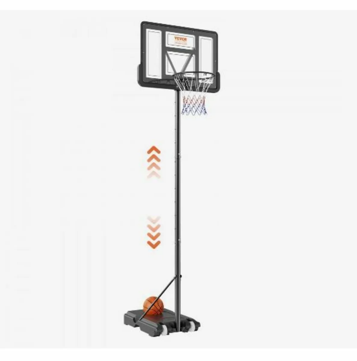 Basketball Hoop, 4-10 ft Adjustable - Image 1