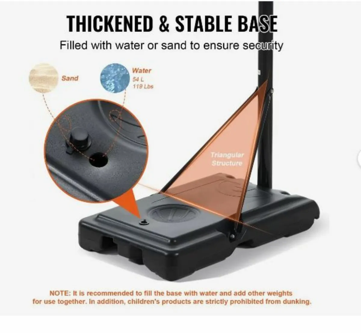 Basketball Hoop, 4-10 ft Adjustable - Image 2