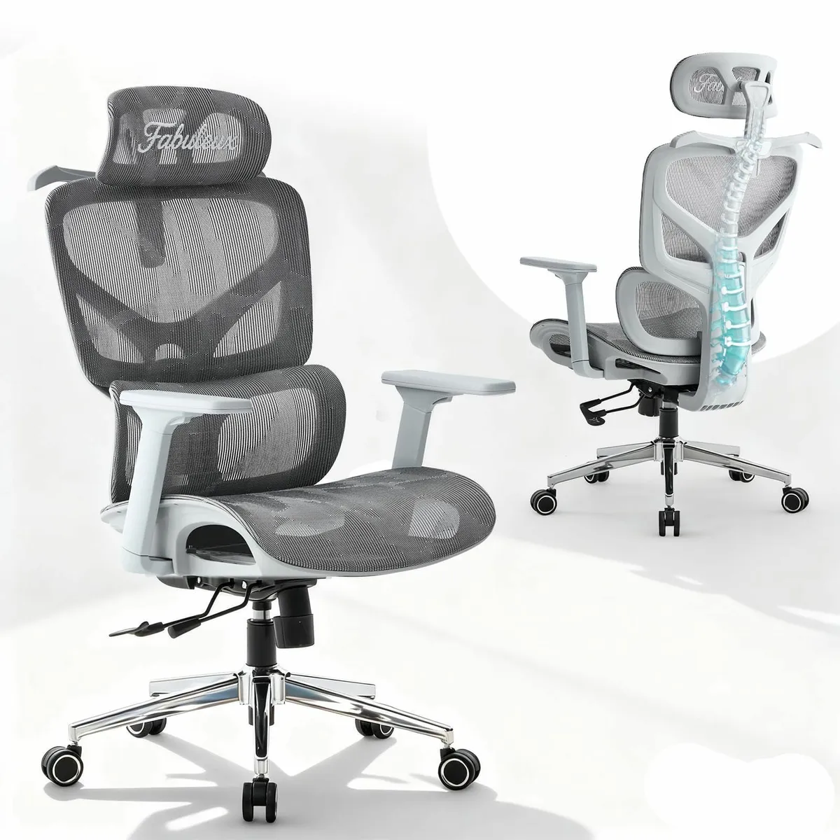 Ergonomic Office Chair Mesh Desk with Adjustable - Image 1