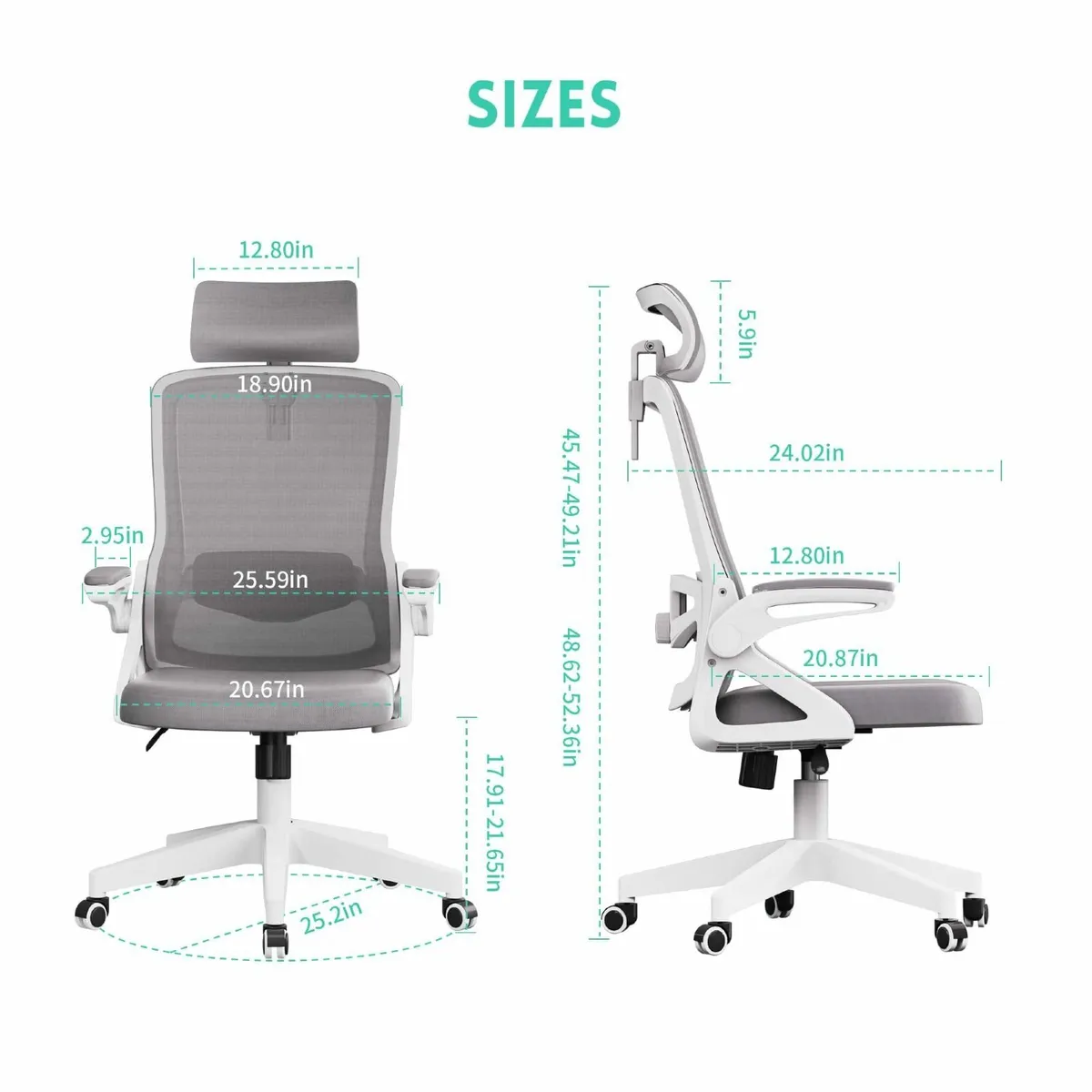 Ergonomic Office Chair S-Shaped Mesh Desk Chairs - Image 2