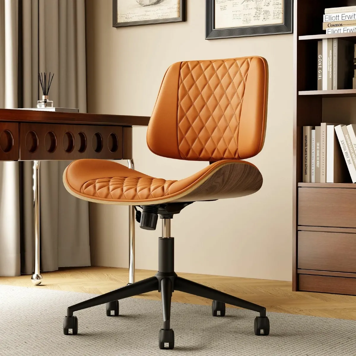 Home Office Desk Chair with Wheels Adjustable - Image 1