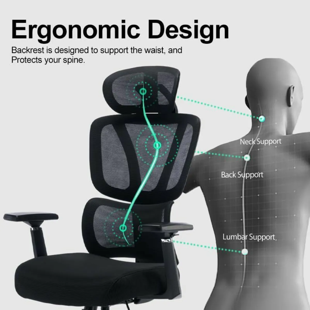 Ergonomic Office Chair with Adjustable Lumbar - Image 4