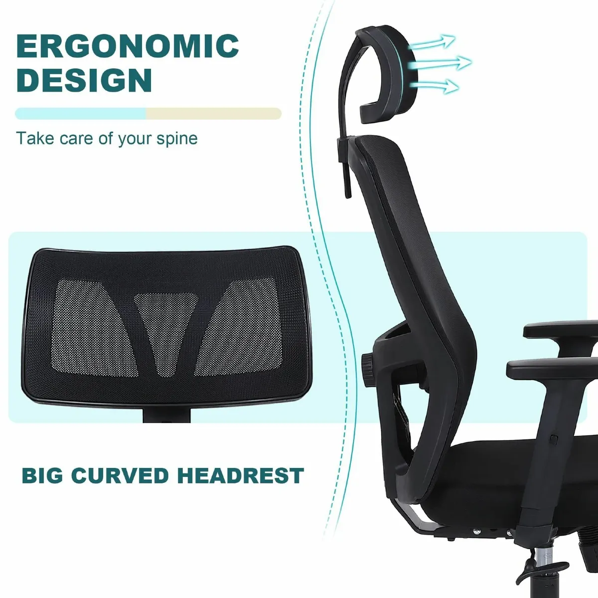 Ergonomic Office Chair Desk with Adjustable - Image 4