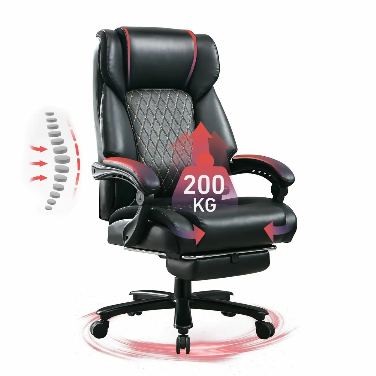 Big and Tall Office Chair 200KG PU Leather - Image 1