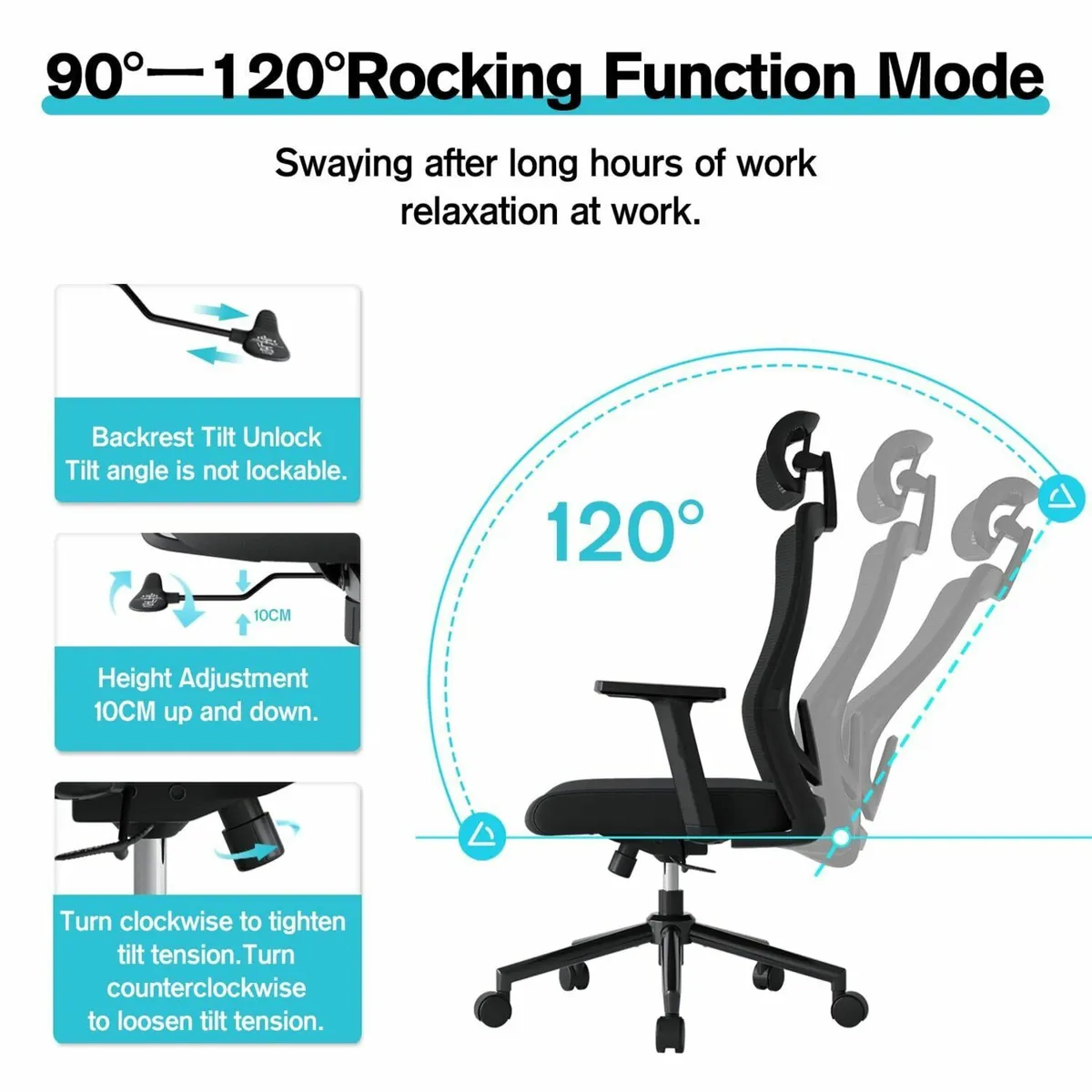 Office Chair Ergonomic Desk Chairs with Adjustable - Image 4