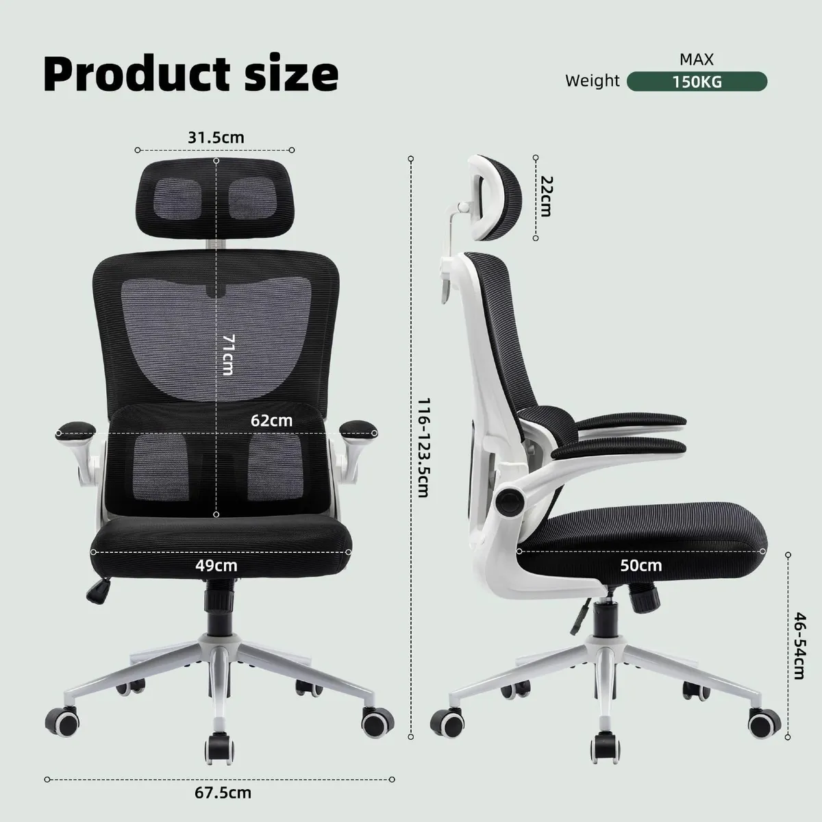Ergonomic Office Chair Height Adjustable Computer - Image 3