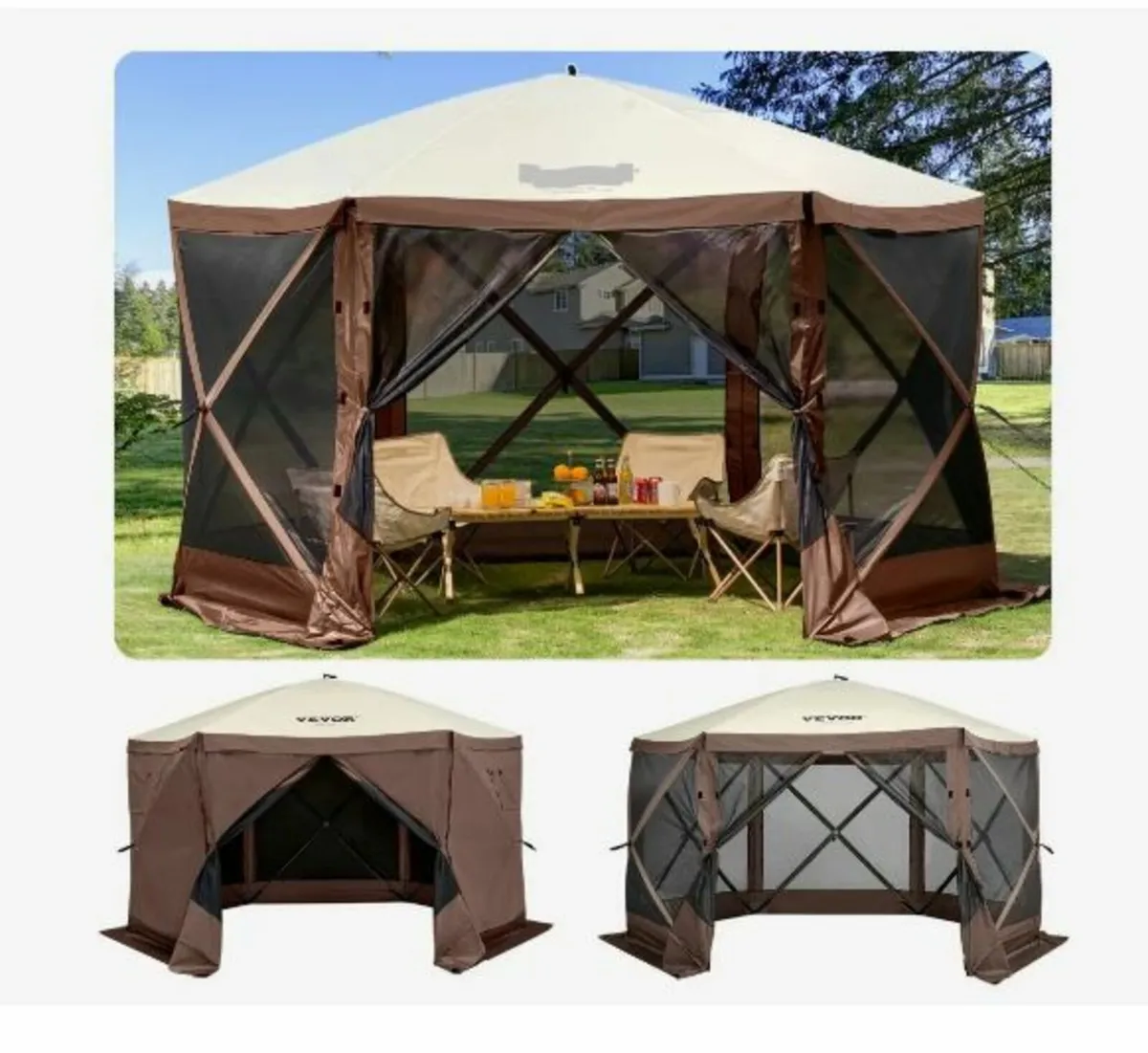 Gazebo Screen Tent, 10 x 10 ft, 6 Sided Pop-up - Image 1