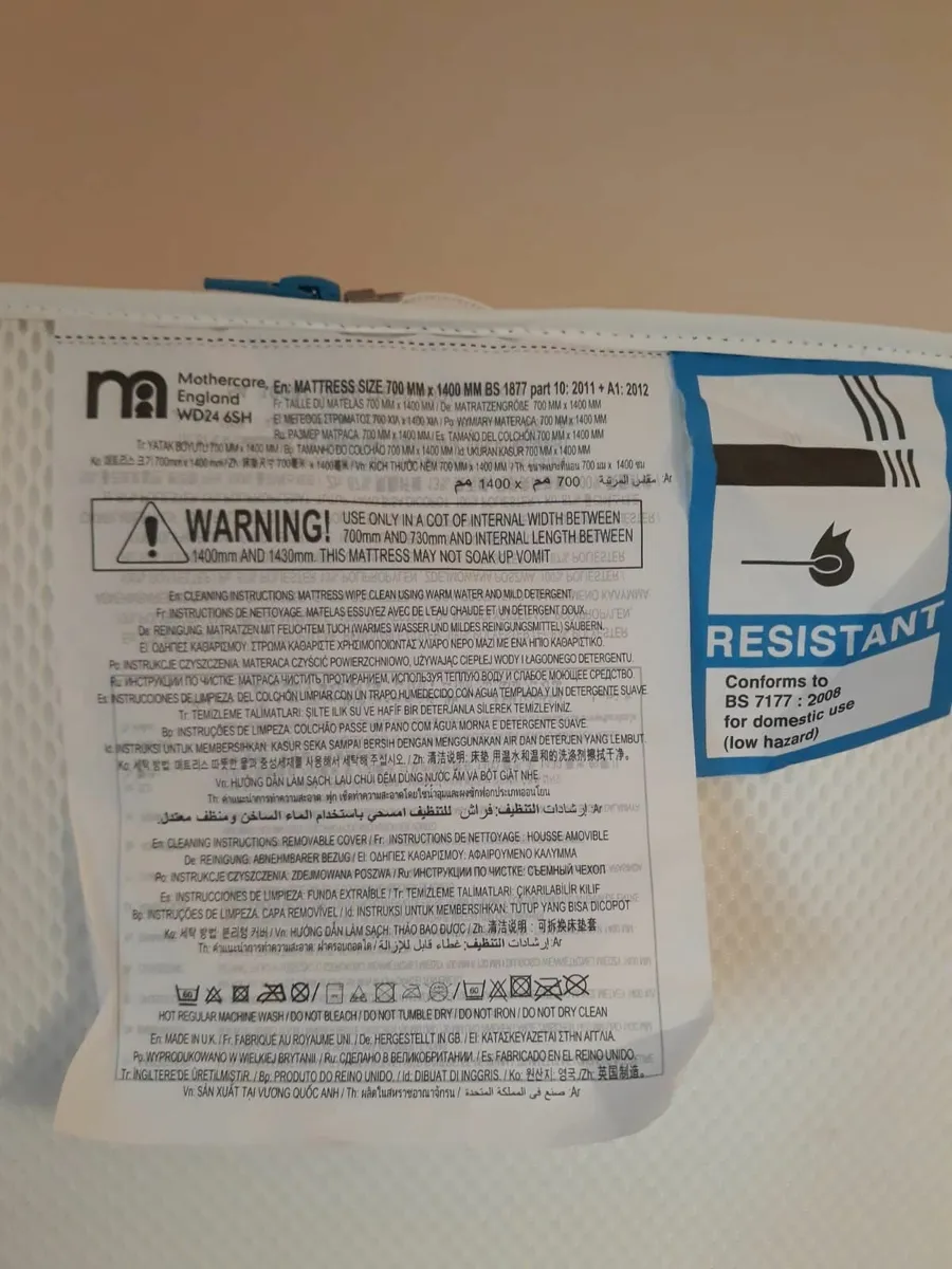 Mothercare cot bed and mattress - Image 2