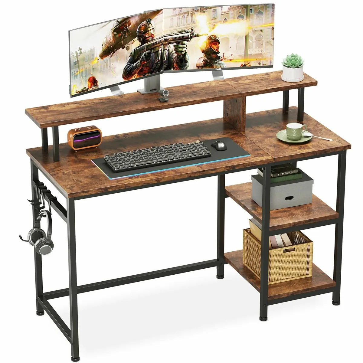 Computer Desk Home Office with Monitor Stand - Image 1